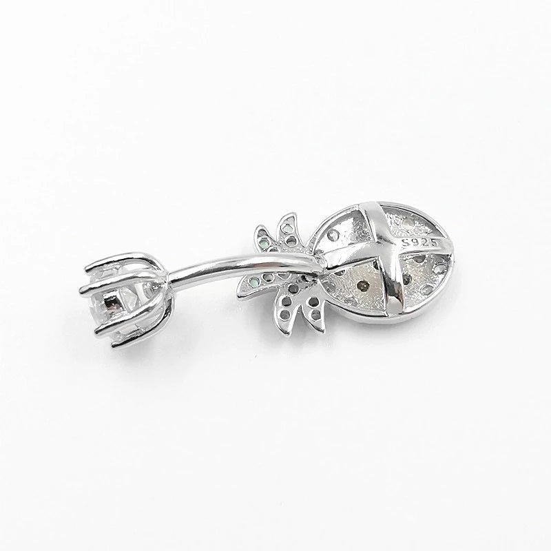 Ananas Bauchnabelpiercing Echt Silber 925 mit Kristallen
FALKENKOENIG SCHMUCK 
