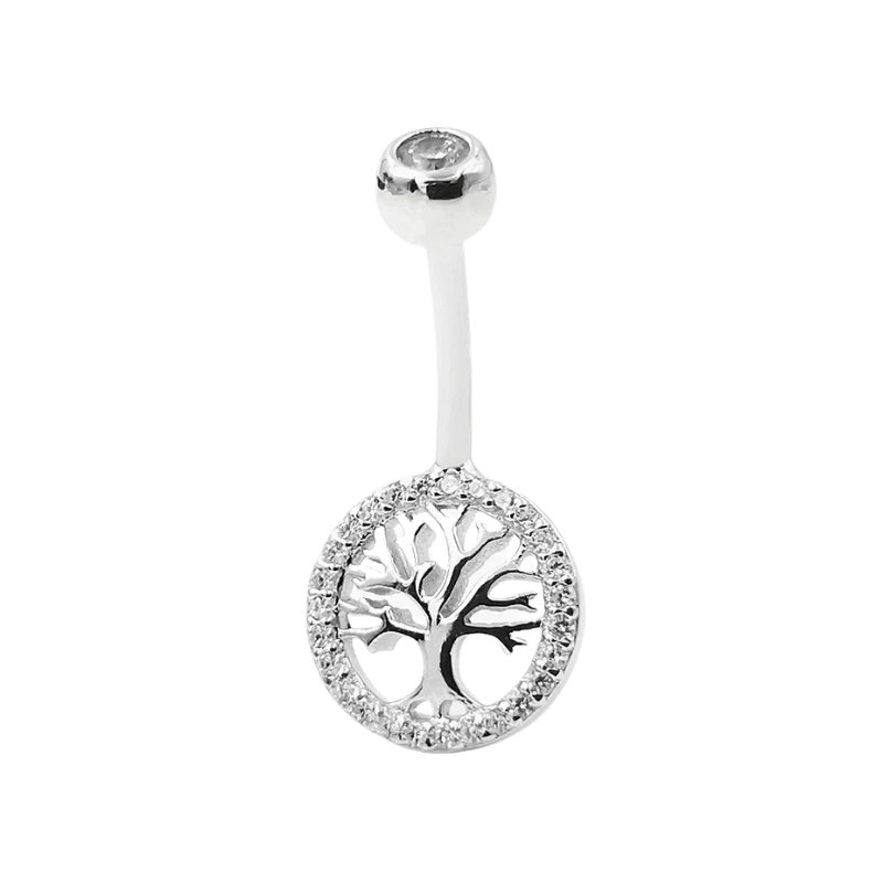 Baum des Lebend Bauchnabelpiercing Echt Silber 925 mit Kristallen
FALKENKOENIG SCHMUCK 