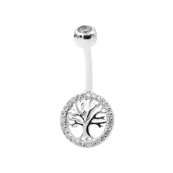 Baum des Lebend Bauchnabelpiercing Echt Silber 925 mit Kristallen
FALKENKOENIG SCHMUCK 