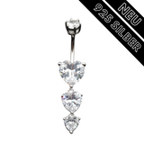 Bauchnabelpiercing Echt Silber 925 mit Kristallen 7-05-020 - FALKENKOENIG SCHMUCK & Piercing Online Shop