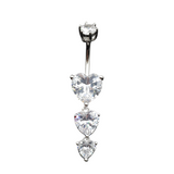 Bauchnabelpiercing Echt Silber 925 mit Kristallen 7-05-020 - FALKENKOENIG SCHMUCK & Piercing Online Shop