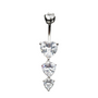 Bauchnabelpiercing Echt Silber 925 mit Kristallen 7-05-020 - FALKENKOENIG SCHMUCK & Piercing Online Shop