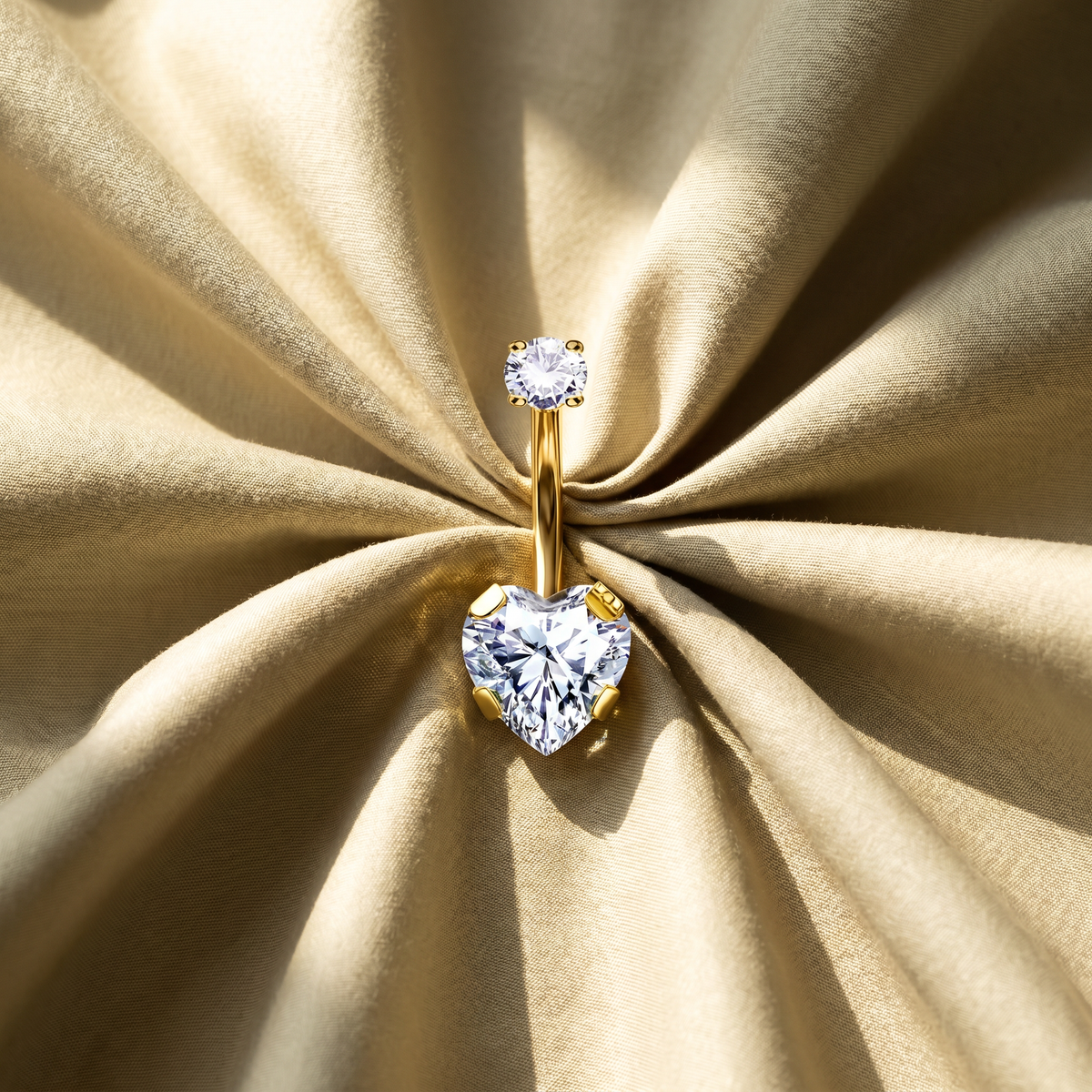 Herz Gold Bauchnabelpiercing - Titan G23 - FALKENKOENIG SCHMUCK & Piercing Online Shop