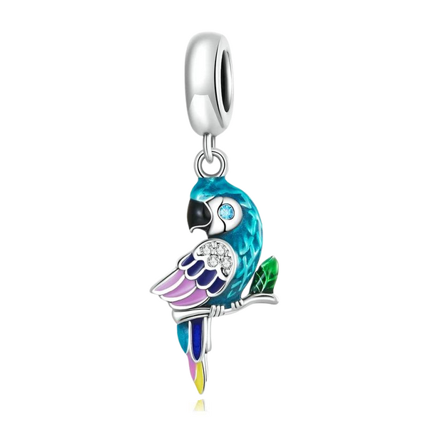 Charm Anhänger Papagei Sterling Silber - FALKENKOENIG SCHMUCK & Piercing Online Shop