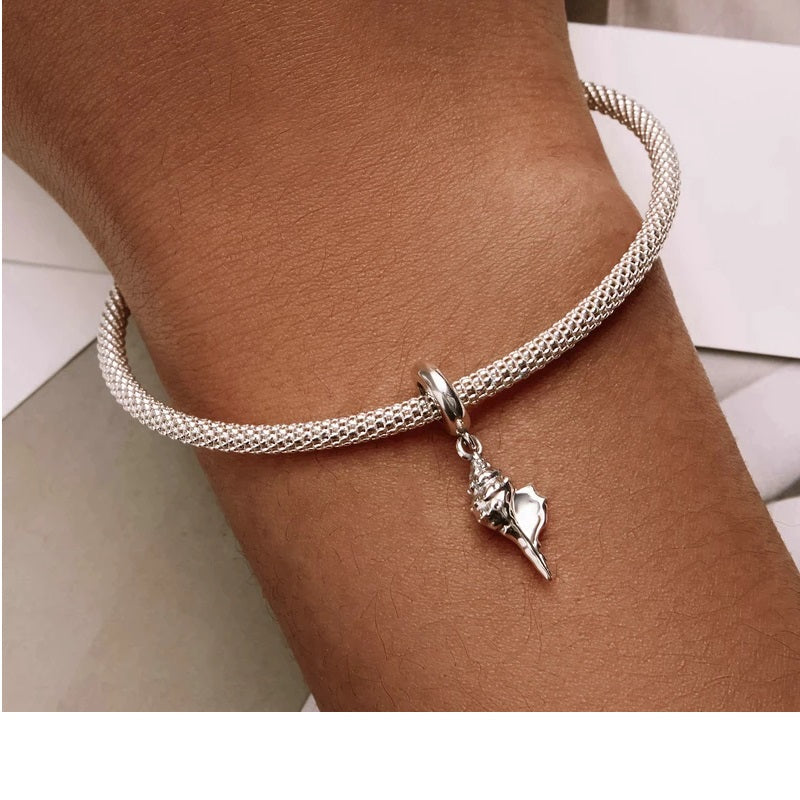 Muschel Charm Anhänger Sterling Silber - FALKENKOENIG SCHMUCK & Piercing Online Shop