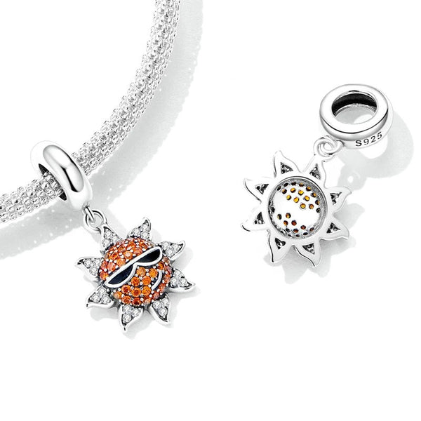 Charm Anhänger Sonne Sterling Silber Kristall - FALKENKOENIG SCHMUCK & Piercing Online Shop