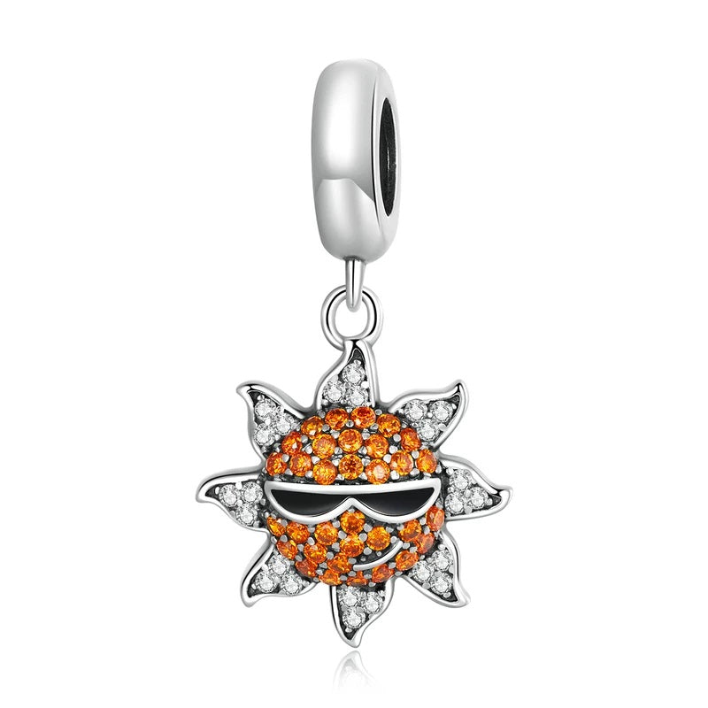 Charm Anhänger Sonne Sterling Silber Kristall - FALKENKOENIG SCHMUCK & Piercing Online Shop