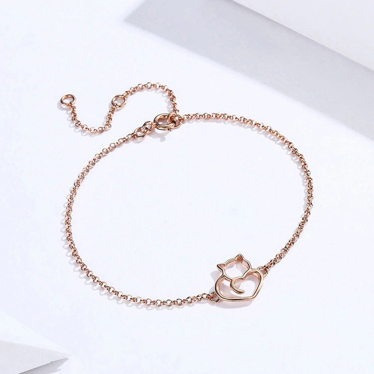 Armband 925er Silber Katze für Katzenliebhaber - FALKENKOENIG SCHMUCK & Piercing Online Shop