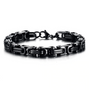 Edelstahl Armband für Herren schwarz mit Karabinerverschluss - FALKENKOENIG SCHMUCK & Piercing Online Shop