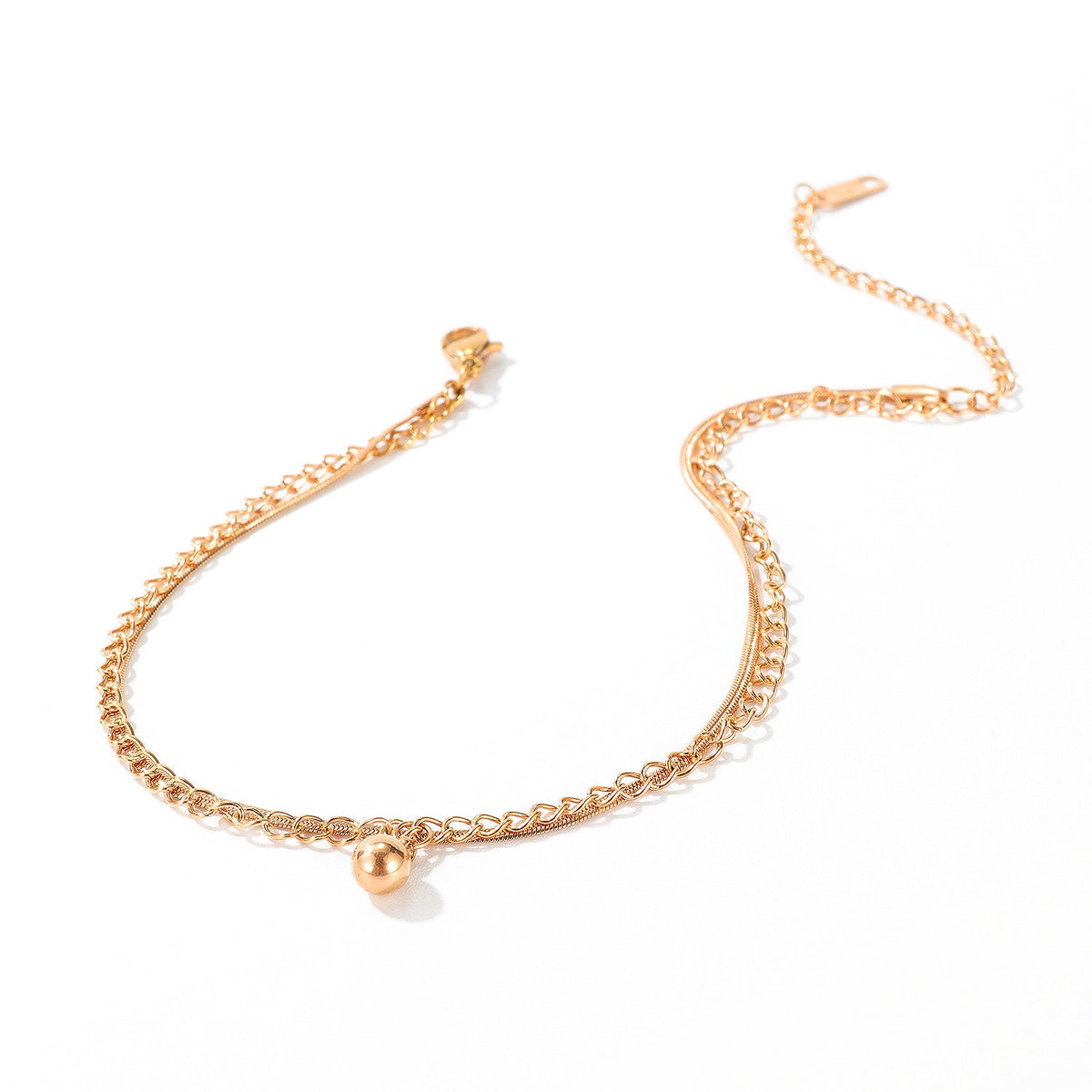 Fusskettchen Edelstahl Roségold 21 - 27 cm - FALKENKOENIG SCHMUCK & Piercing Online Shop