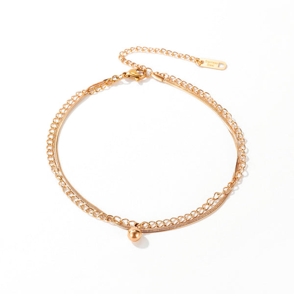 Fusskettchen Edelstahl Roségold 21 - 27 cm - FALKENKOENIG SCHMUCK & Piercing Online Shop