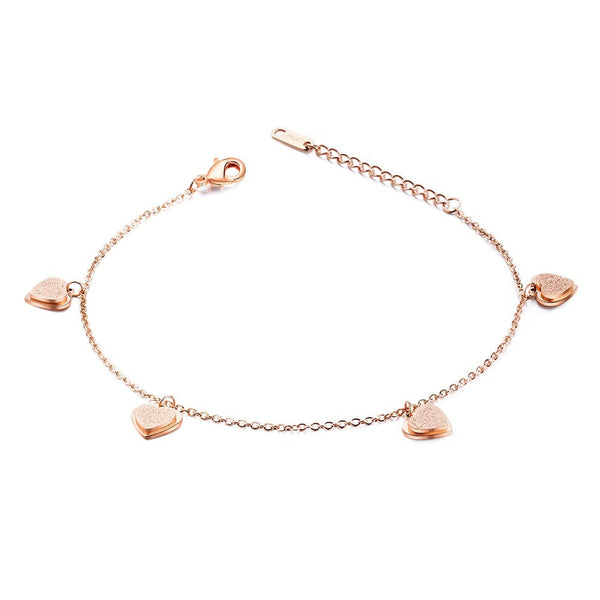 Fusskettchen Edelstahl Rosegold 22 - 26 cm verstellbar - FALKENKOENIG SCHMUCK & Piercing Online Shop