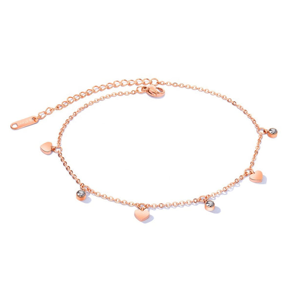 Fusskettchen Edelstahl Rosegold 21 - 27 cm verstellbar - FALKENKOENIG SCHMUCK & Piercing Online Shop