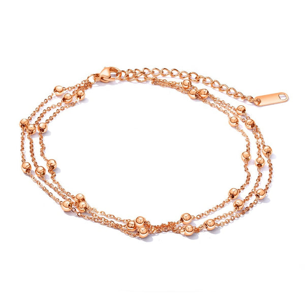 Fusskettchen Edelstahl Rosegold 21 - 26 cm verstellbar - FALKENKOENIG SCHMUCK & Piercing Online Shop