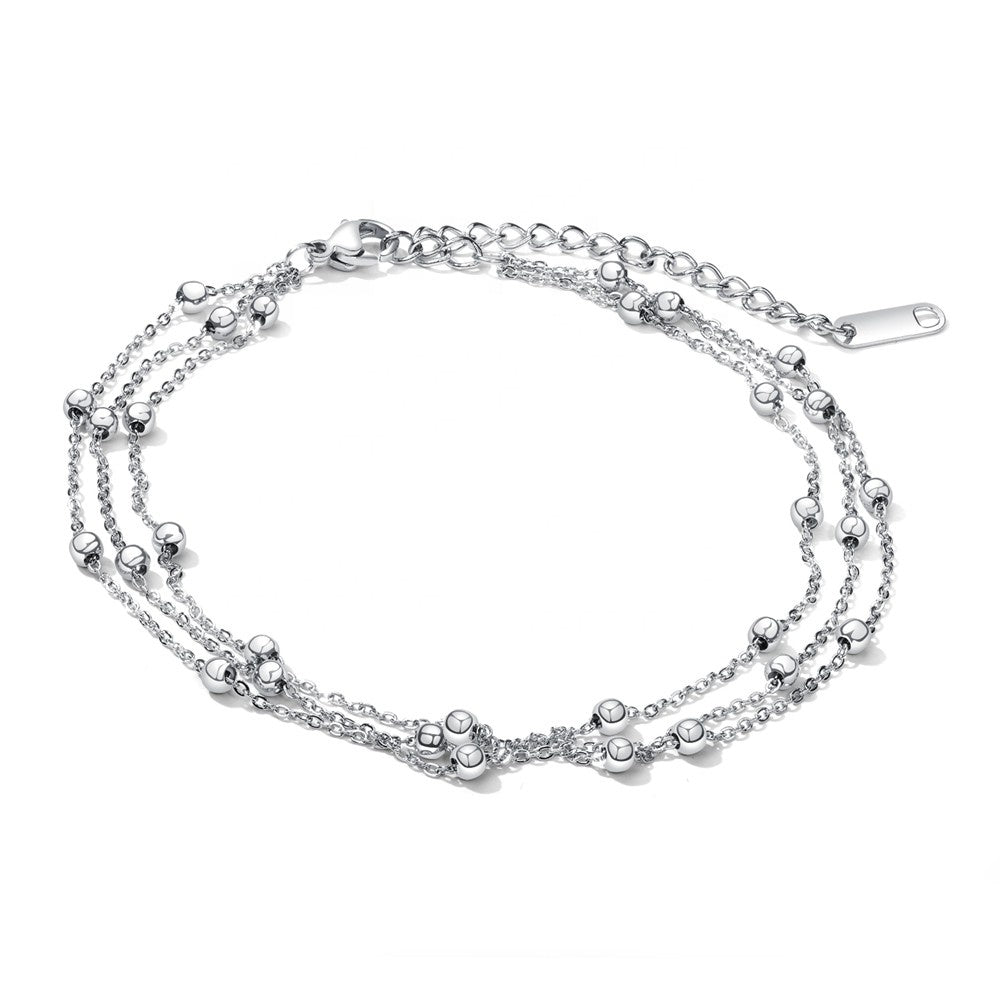 Fusskettchen Edelstahl Silber 21 - 26 cm verstellbar - FALKENKOENIG SCHMUCK & Piercing Online Shop