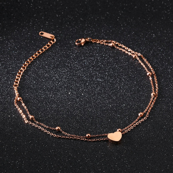 Fusskettchen Edelstahl Rosegold 21 - 26 cm verstellbar - FALKENKOENIG SCHMUCK & Piercing Online Shop