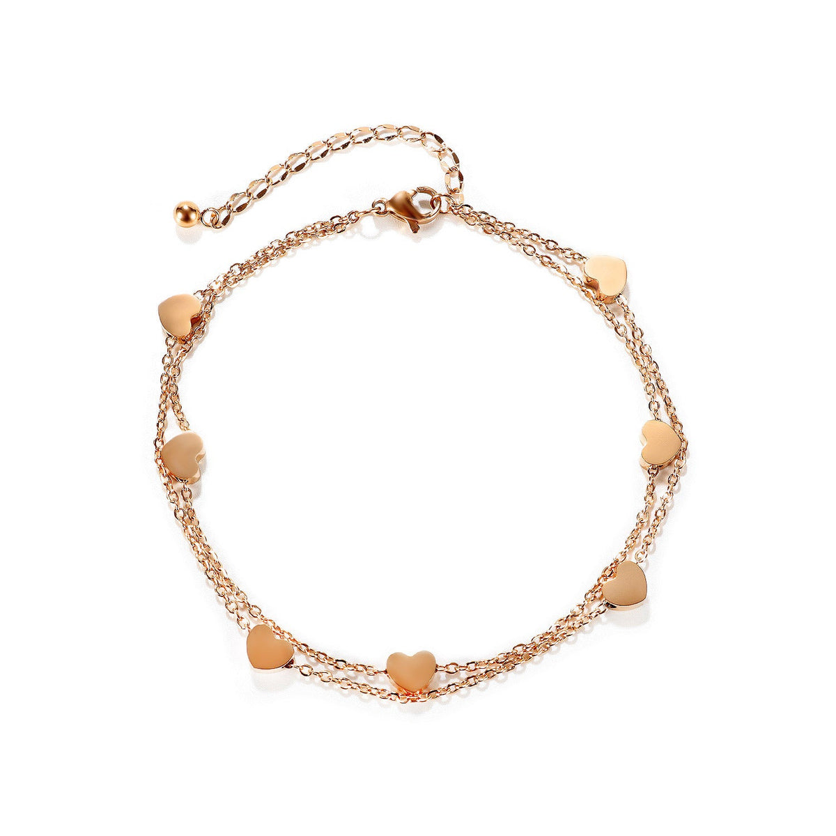 Fusskettchen Edelstahl Roségold 21 - 26 cm - FALKENKOENIG SCHMUCK & Piercing Online Shop