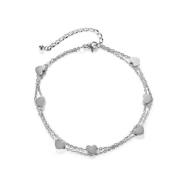 Fusskettchen Edelstahl Silber 21 - 26 cm - FALKENKOENIG SCHMUCK & Piercing Online Shop