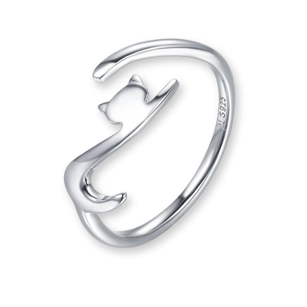 Katzen Fingerring 925er Silber - FALKENKOENIG SCHMUCK & Piercing Online Shop