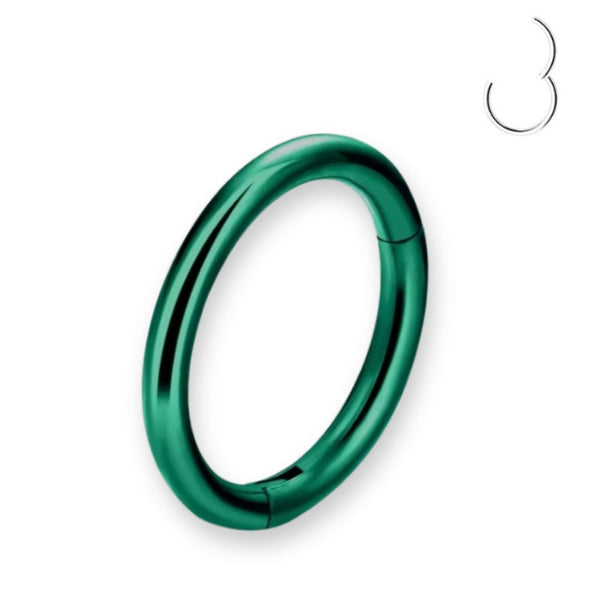 Grün Septum Clicker aus Titan – vielseitiger, hypoallergener Nasenring für Septum, Helix & Tragus. Leicht, langlebig & komfortabel. ✨🔩