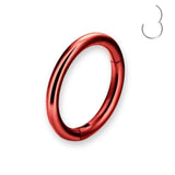Rot Septum Clicker aus Titan – vielseitiger, hypoallergener Nasenring für Septum, Helix & Tragus. Leicht, langlebig & komfortabel. ✨🔩