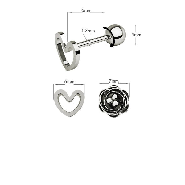 Piercing Set Chirurgenstahl & Zirkonia Roségold - FALKENKOENIG SCHMUCK & Piercing Online Shop