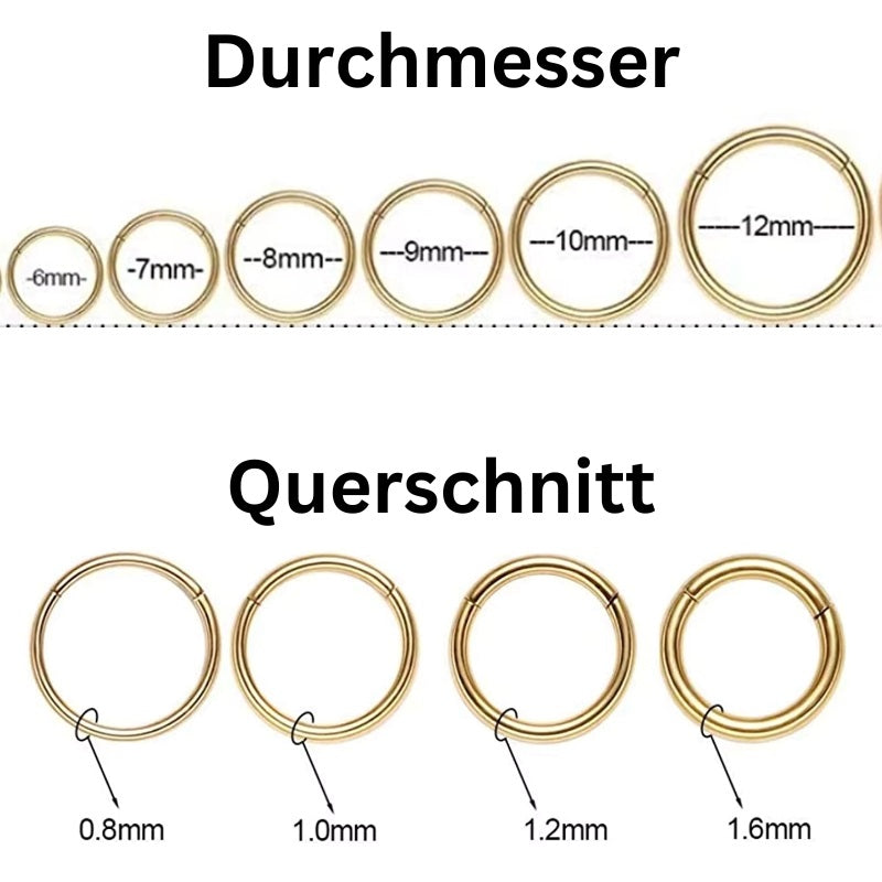 Schwarz Septum Clicker aus Titan – vielseitiger, hypoallergener Nasenring für Septum, Helix & Tragus. Leicht, langlebig & komfortabel. ✨🔩