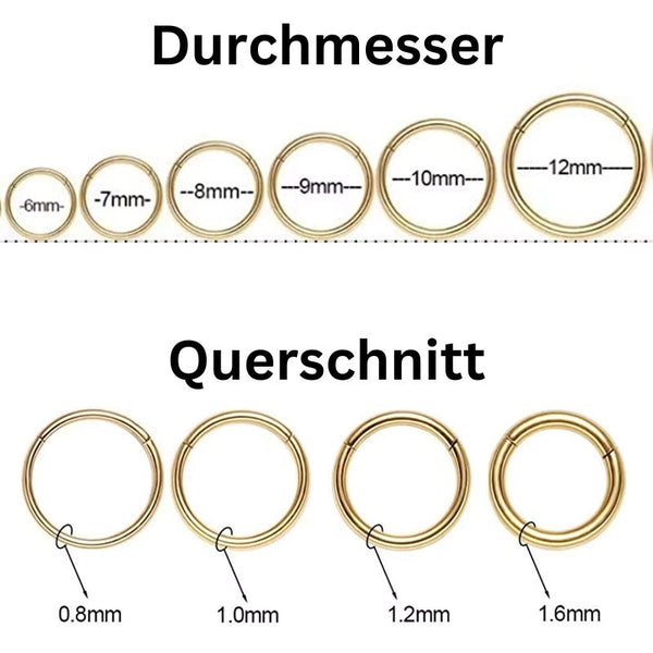 Schwarz Septum Clicker aus Titan – vielseitiger, hypoallergener Nasenring für Septum, Helix & Tragus. Leicht, langlebig & komfortabel. ✨🔩