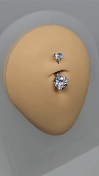Kristall Silber Chirurgenstahl Bauchpiercing - FALKENKOENIG SCHMUCK & Piercing Online Shop