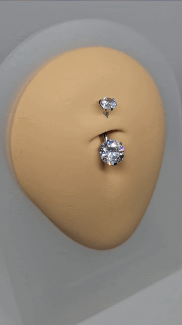 Kristall Silber Chirurgenstahl Bauchpiercing - FALKENKOENIG SCHMUCK & Piercing Online Shop