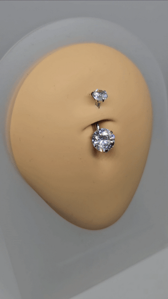 Kristall Silber Chirurgenstahl Bauchpiercing - FALKENKOENIG SCHMUCK & Piercing Online Shop
