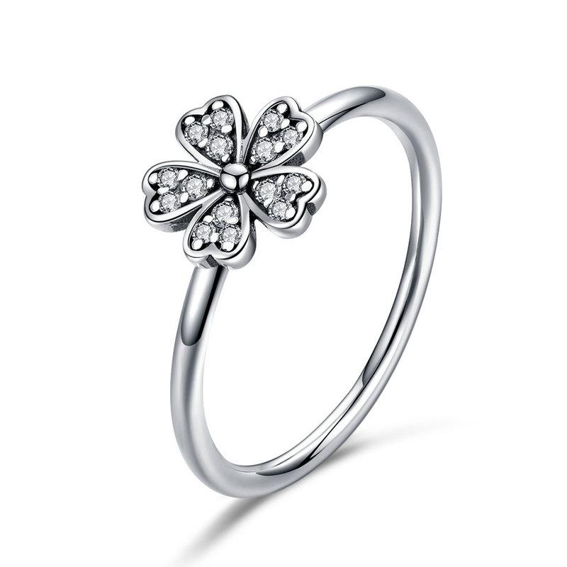 Fingerring Blume Sterling Silber Kristall - FALKENKOENIG SCHMUCK & Piercing Online Shop