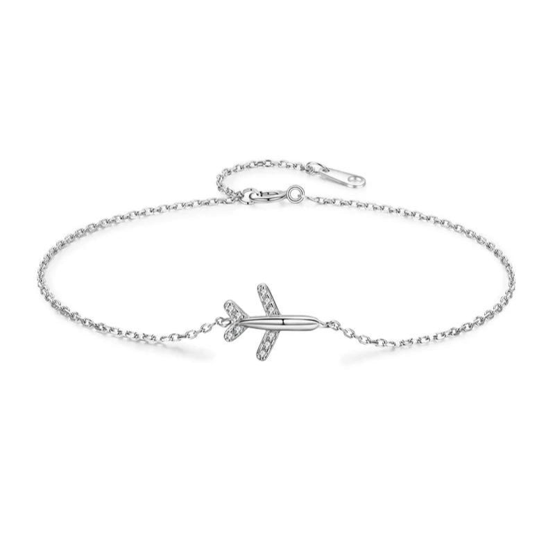 Flugzeug Reise-Armband 925er Silber