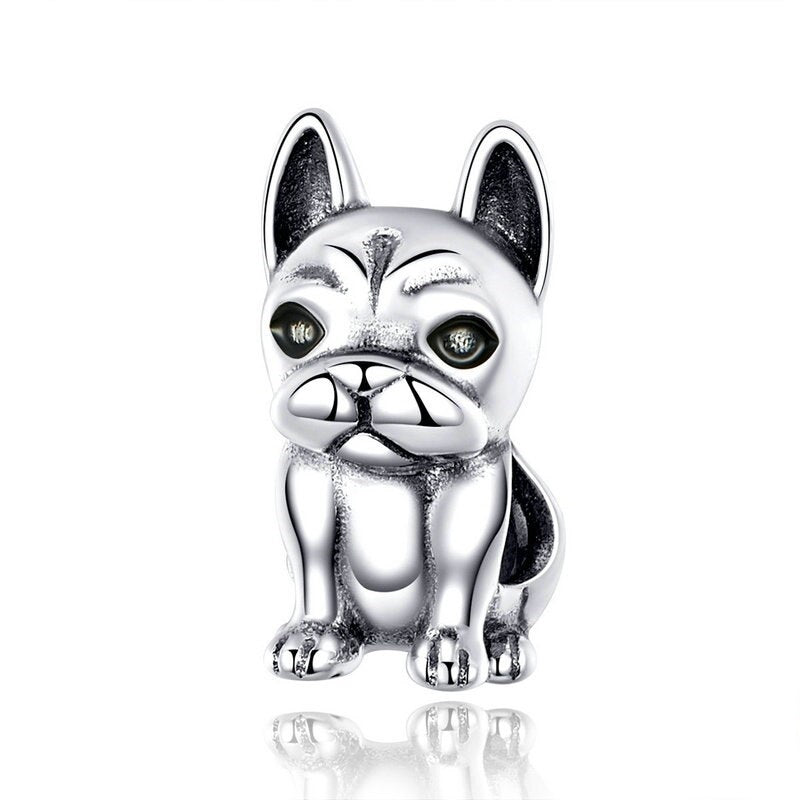 Französische Bulldogge Charm Anhänger Sterling Silber - FALKENKOENIG SCHMUCK & Piercing Online Shop