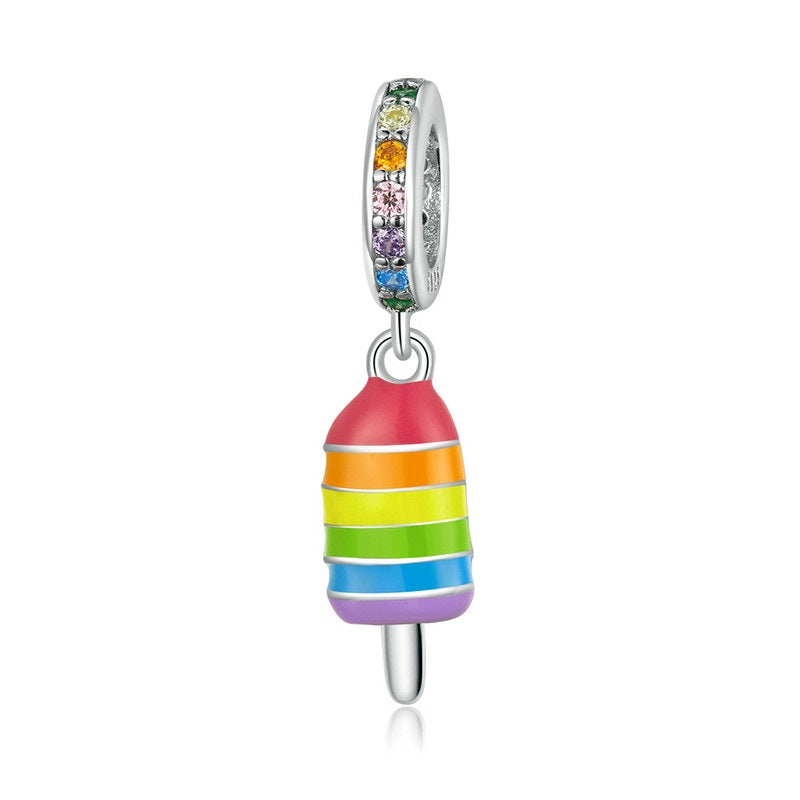 Charm Anhänger Eiscreme Regenbogen Sterling Silber - FALKENKOENIG SCHMUCK & Piercing Online Shop