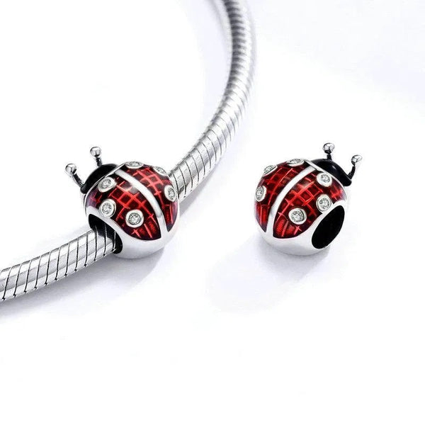 Charm Anhänger Marienkäfer Sterling Silber - FALKENKOENIG SCHMUCK & Piercing Online Shop