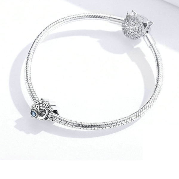 Charm Anhänger Pfauen Auge Sterling Silber Kristall - FALKENKOENIG SCHMUCK & Piercing Online Shop