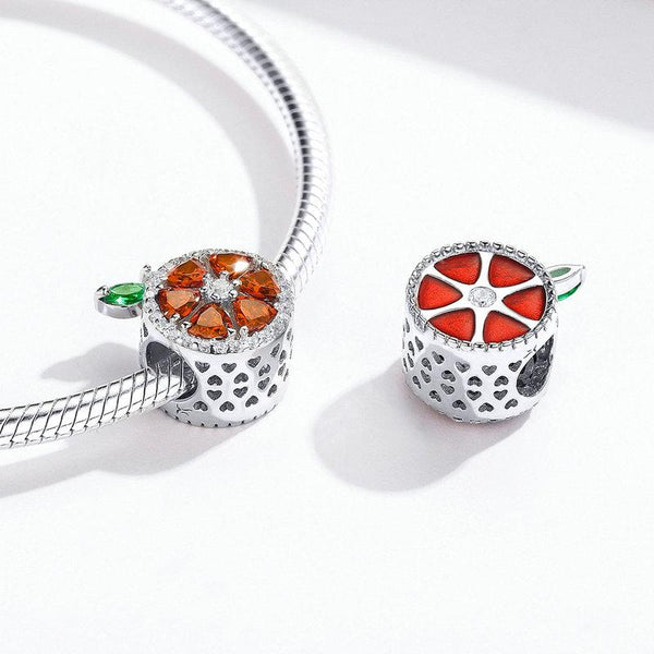 Charm Anhänger Grapefruit Sterling Silber Kristall - FALKENKOENIG SCHMUCK & Piercing Online Shop