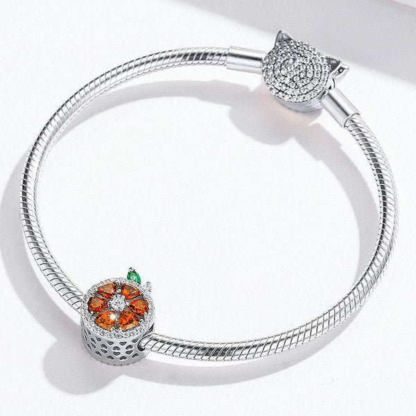Charm Anhänger Grapefruit Sterling Silber Kristall - FALKENKOENIG SCHMUCK & Piercing Online Shop