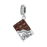 Charm Anhänger Schokolade Sterling Silber Kristall - FALKENKOENIG SCHMUCK & Piercing Online Shop