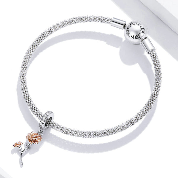 Charm Anhänger Rose Sterling Silber - FALKENKOENIG SCHMUCK & Piercing Online Shop