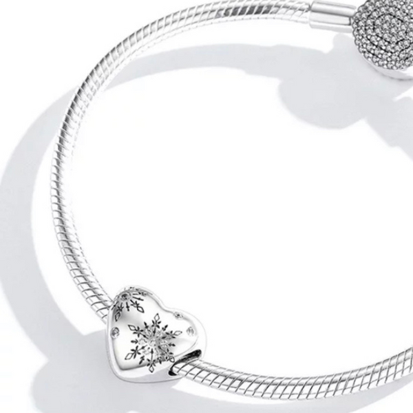 Charm Anhänger Winter Herz Sterling Silber Kristall - FALKENKOENIG SCHMUCK & Piercing Online Shop