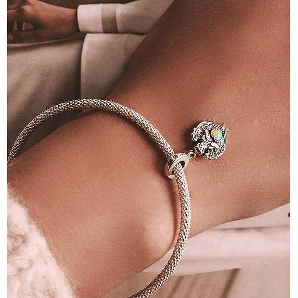 Charms - Betender Engel Begleiter Kristall Sterling Silber - FALKENKOENIG SCHMUCK & Piercing Online Shop