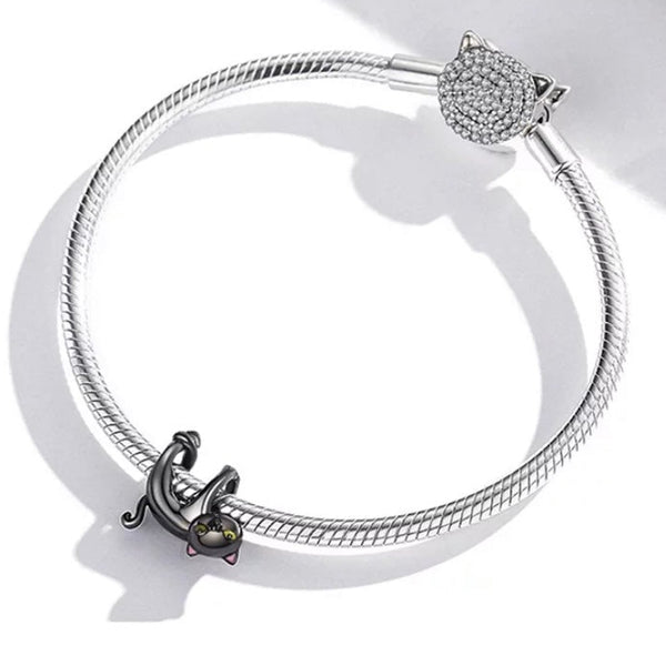 Charm Anhänger Katze Sterling Silber - FALKENKOENIG SCHMUCK & Piercing Online Shop