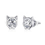 Ohrstecker Kitty Katze Sterling Silber Kristall - FALKENKOENIG SCHMUCK & Piercing Online Shop