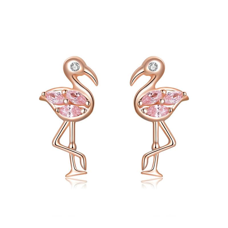 Ohrstecker Flamingos Kristall - FALKENKOENIG SCHMUCK & Piercing Online Shop