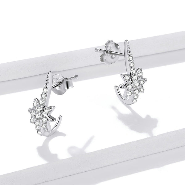 Ohrstecker Sterne Sterling Silber Kristall - FALKENKOENIG SCHMUCK & Piercing Online Shop