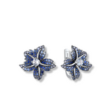 Blaue Lilien Ohrringe mit Kristallen - FALKENKOENIG SCHMUCK & Piercing Online Shop