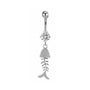 Bauchnabelpiercing Fisch Titan G23 Silber Kristallen Zirkonia - FALKENKOENIG SCHMUCK & Piercing Online Shop