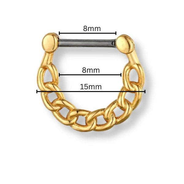 Nasenpiercing Ring Titan Gold Chain - Nasenring - FALKENKOENIG SCHMUCK & Piercing Online Shop